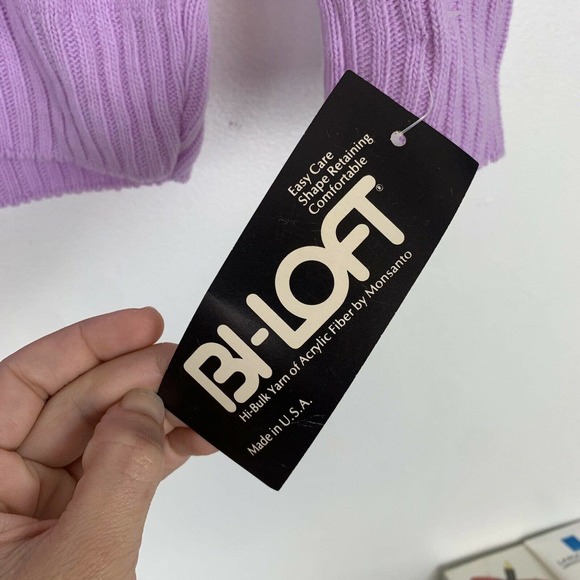 NWT Vintage 70s/80s Kate Collin lavender acrylic Pull over sweater size - Picture 4 of 8